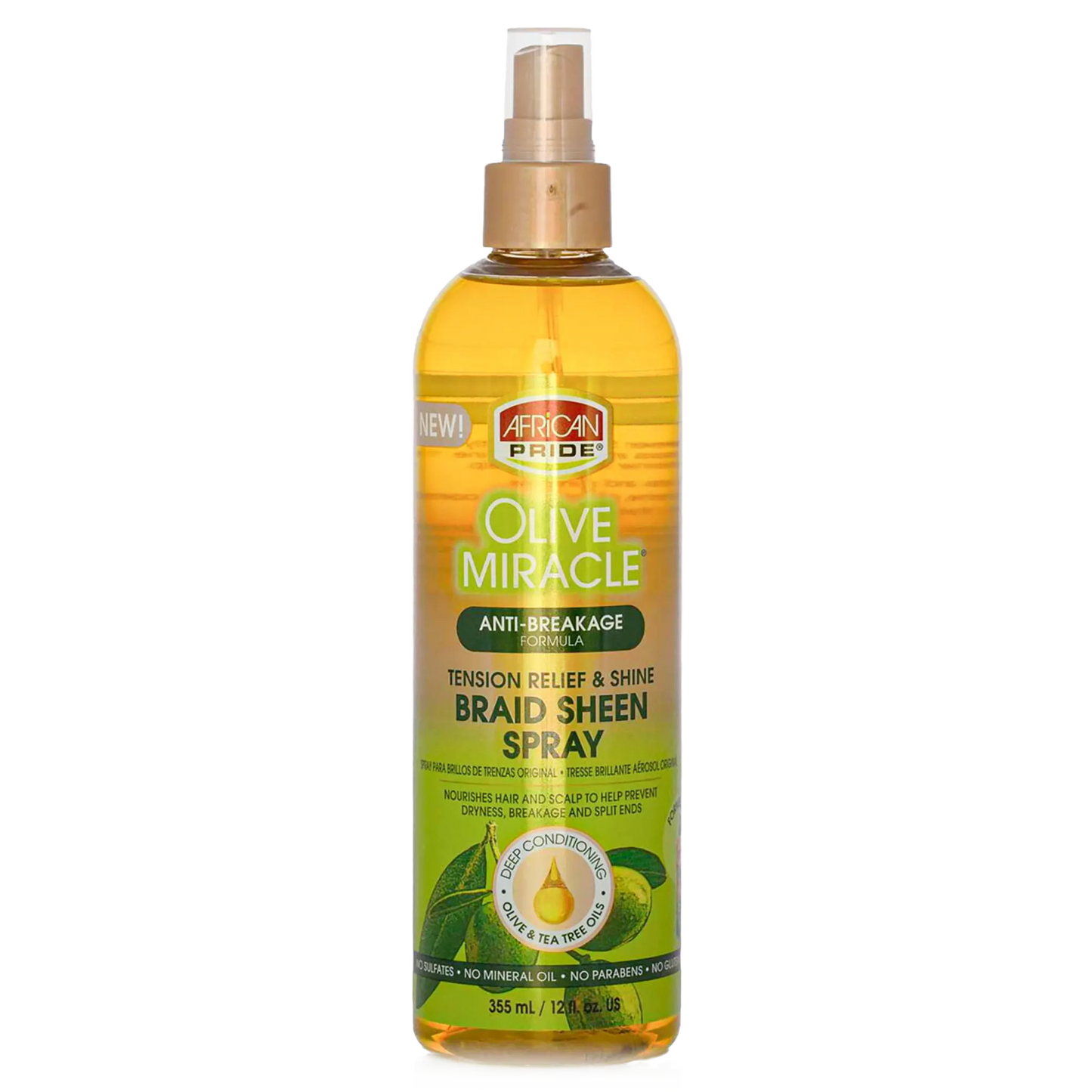 African Pride Olive Miracle Braid Sheen Spray 355ml