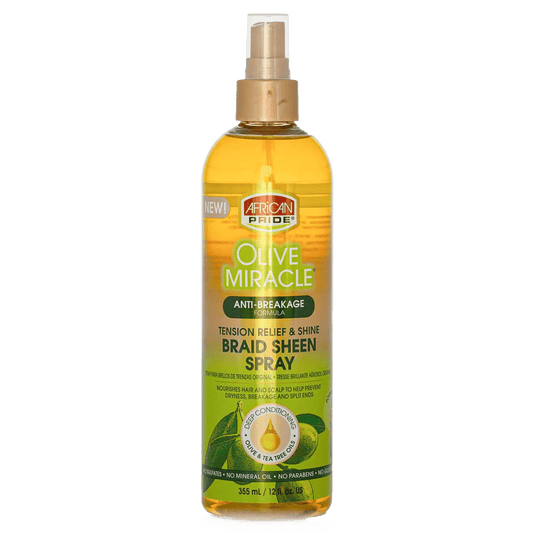 African Pride Olive Miracle Braid Sheen Spray 355ml - UREMBO Beauty