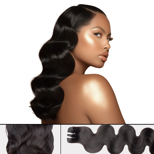 UREMBO Body Wave Weft Extensions – Echthaar Weave Tresse 100g